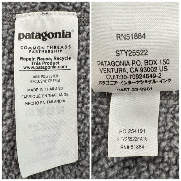 Patagonia Men's Better Sweater 1/4-Zip Fleece in Heathered Gray Size Large - Picture 6 of 7